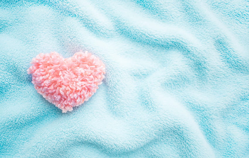 background, blue, heart, fabric, blanket, love, plaid, heart, texture, blue, pink, fluffy, romantic, fabric, fluffy for , section ÑÐµÐºÑÑÑÑÑ, Blue and Pink Heart HD wallpaper